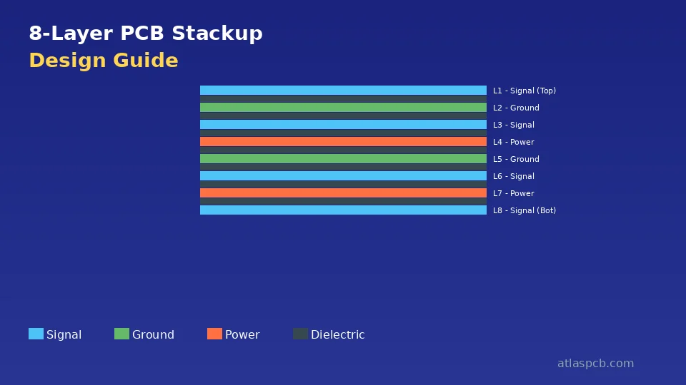 8-Layer PCB Stackup Design: Configurations, Impedance Control, Via Planning, and Cost Optimization