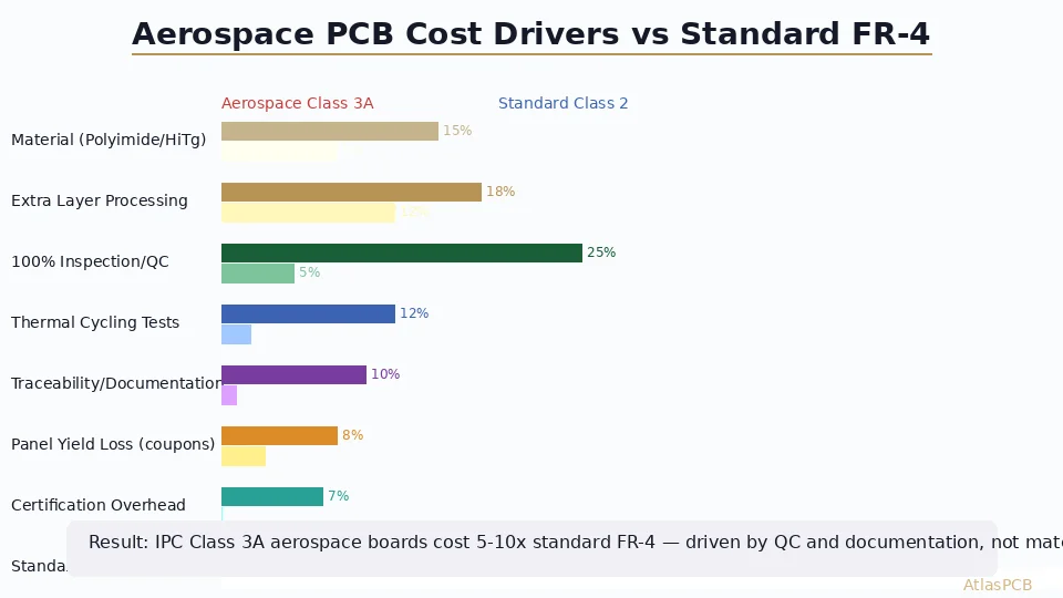 Aerospace PCB Pricing: Why IPC Class 3A Boards Cost 5-10x More and How to Optimize