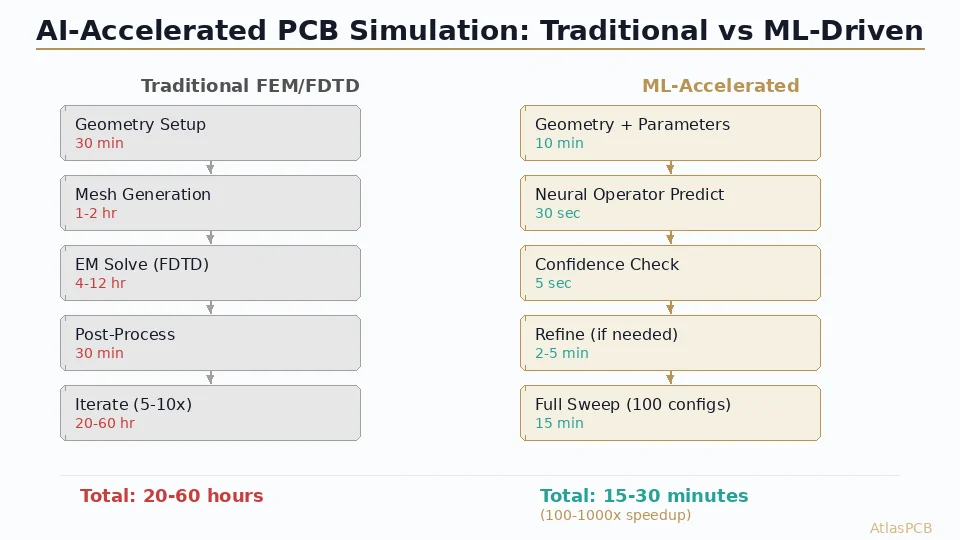 AI-Accelerated PCB Simulation: How Machine Learning Transforms SI/PI Analysis and Thermal Modeling