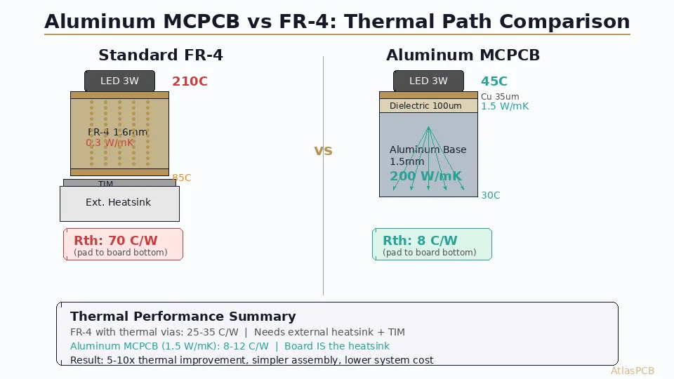 Aluminum PCB vs FR-4: When Metal-Core Makes Sense for Thermal Management