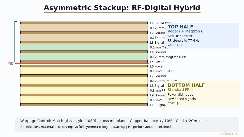 Asymmetric PCB Stackups: When Breaking Symmetry Improves High-Speed Performance