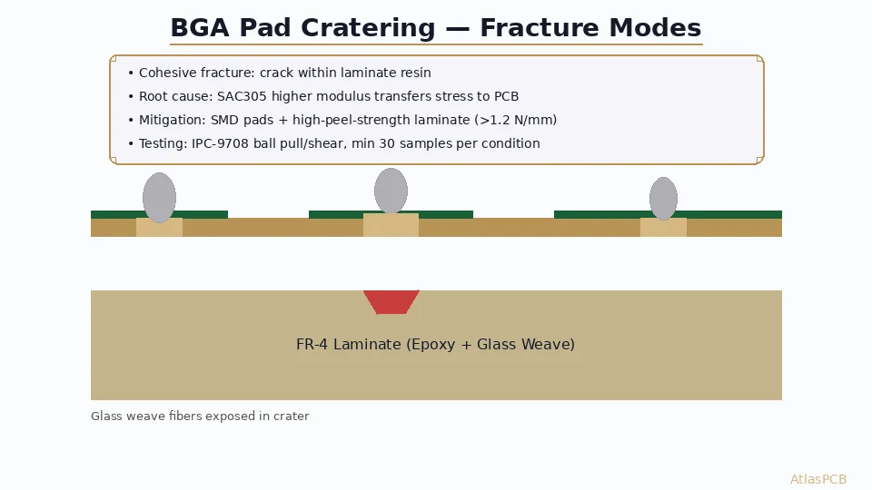 BGA Pad Cratering: Root Causes, IPC-9708 Testing, and PCB Design Mitigations