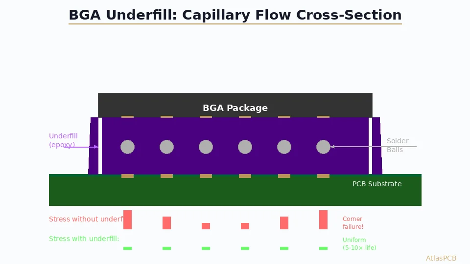 BGA Underfill for PCB Assembly: Capillary, Molded and Reworkable Materials Selection Guide