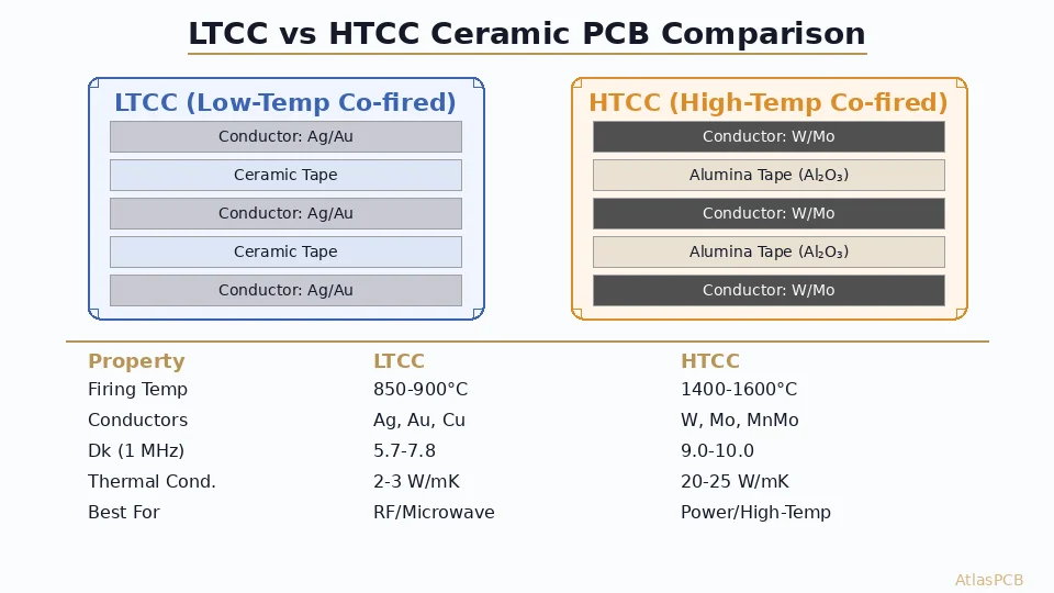 Ceramic PCB Technology: LTCC vs HTCC for High-Temperature and RF Applications