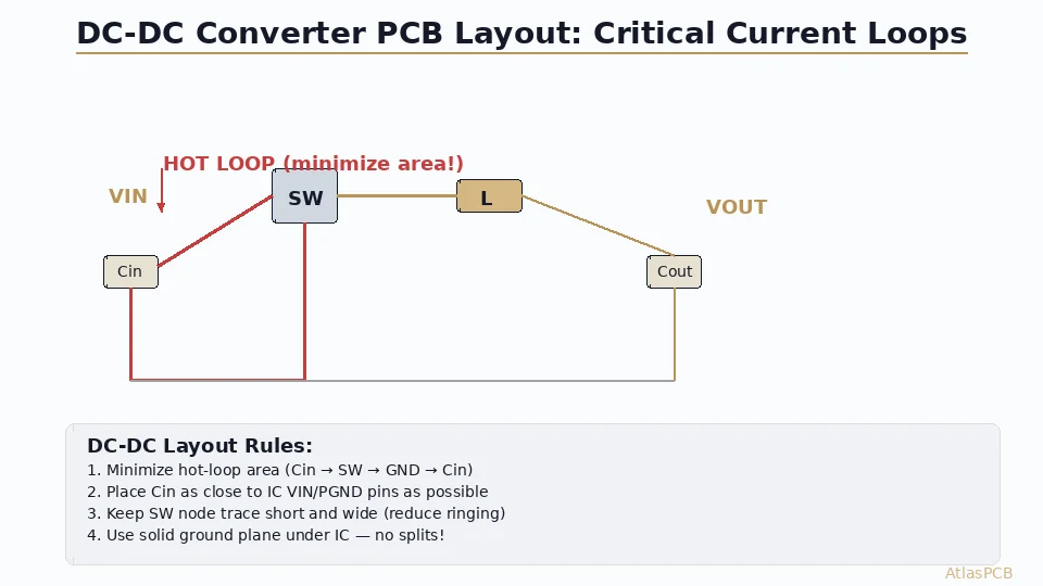 DC-DC Converter PCB Layout: Hot Loop Optimization and EMI Reduction Techniques