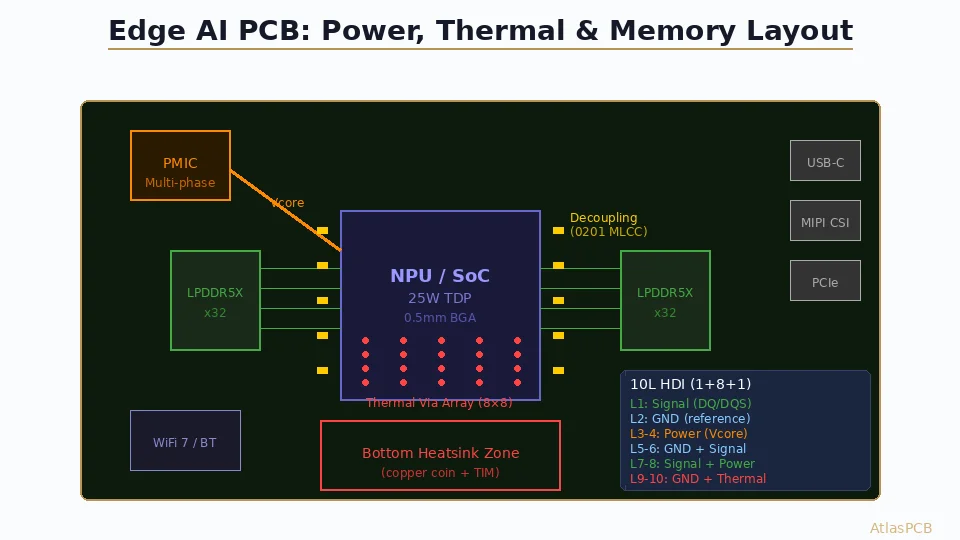 Edge AI PCB Design in 2026: Power Delivery, Thermal Management and High-Speed Layout for On-Device Inference