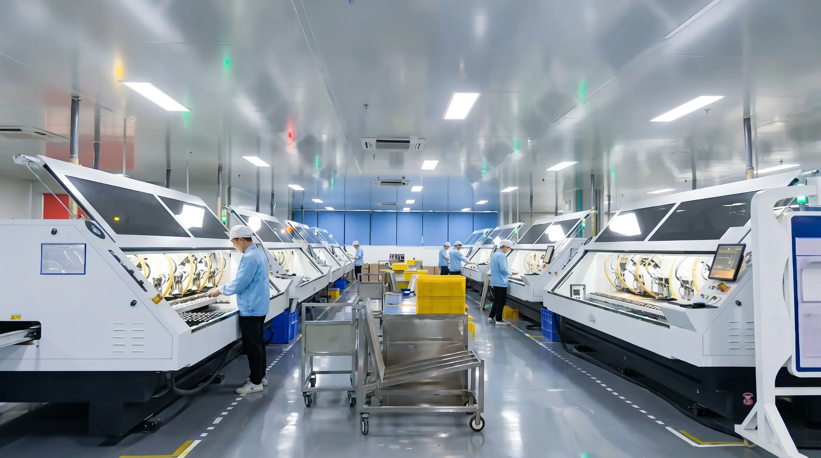 PCB production line overview showing automated manufacturing equipment
