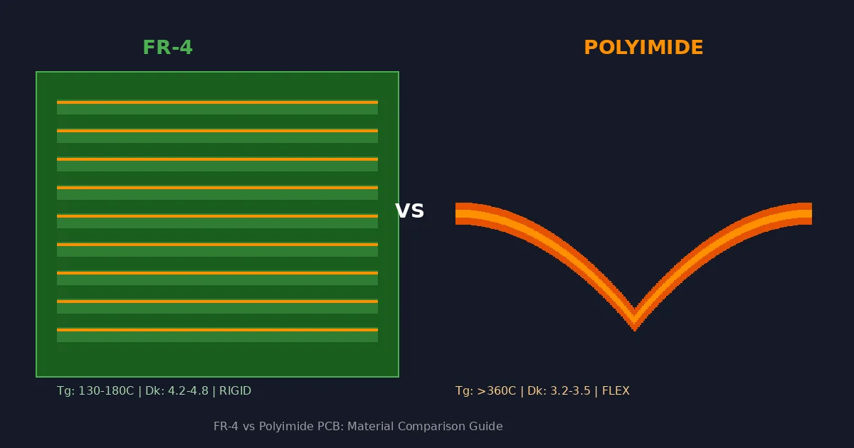 FR-4 vs Polyimide PCB: Material Properties, Cost, Temperature Limits, and How to Choose