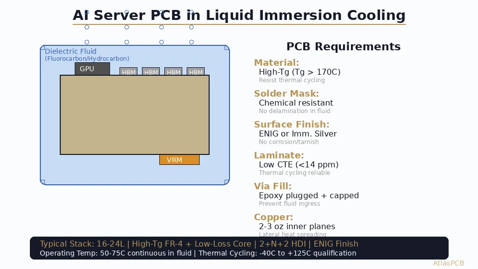 Liquid Cooling Compatible PCB Design for AI Data Centers: Material and Reliability Requirements