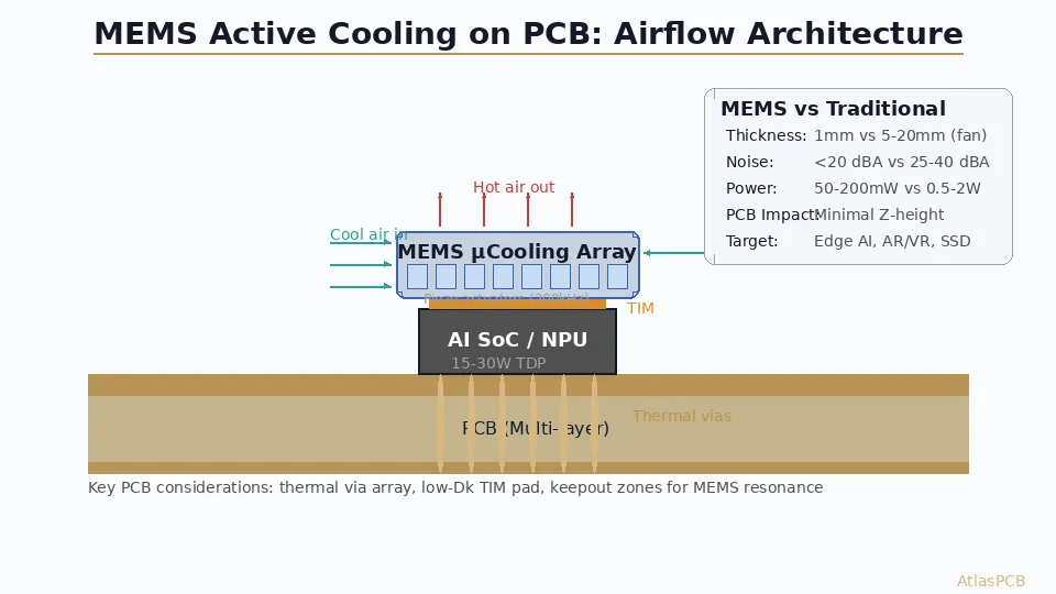 MEMS Active Cooling for Edge AI: How Piezoelectric µCooling Changes PCB Thermal Design