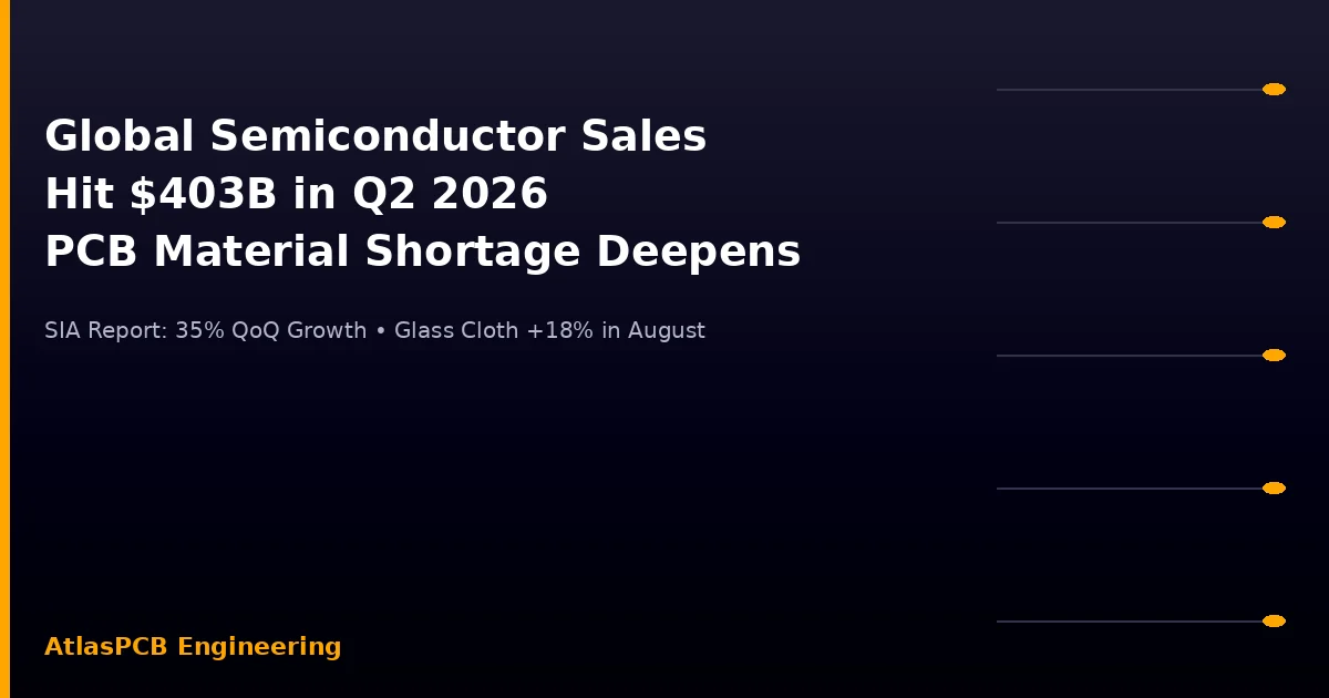 Global Semiconductor Sales Hit $403 Billion in Q2 2026 as AI Demand Drives PCB Material Shortage