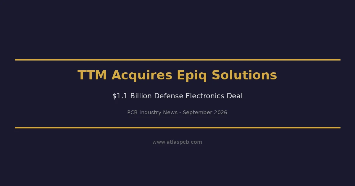 TTM Technologies to Acquire Epiq Solutions for $1.1 Billion, Expanding Defense Electronics Reach