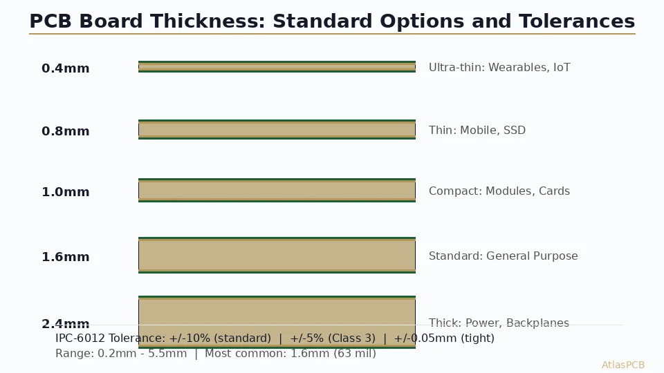How to Specify PCB Board Thickness: Standard Options, Tolerances, and Fab Drawing Requirements