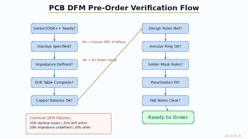 PCB DFM Check: The 10-Point Pre-Order Verification That Prevents 80% of Fabrication Delays