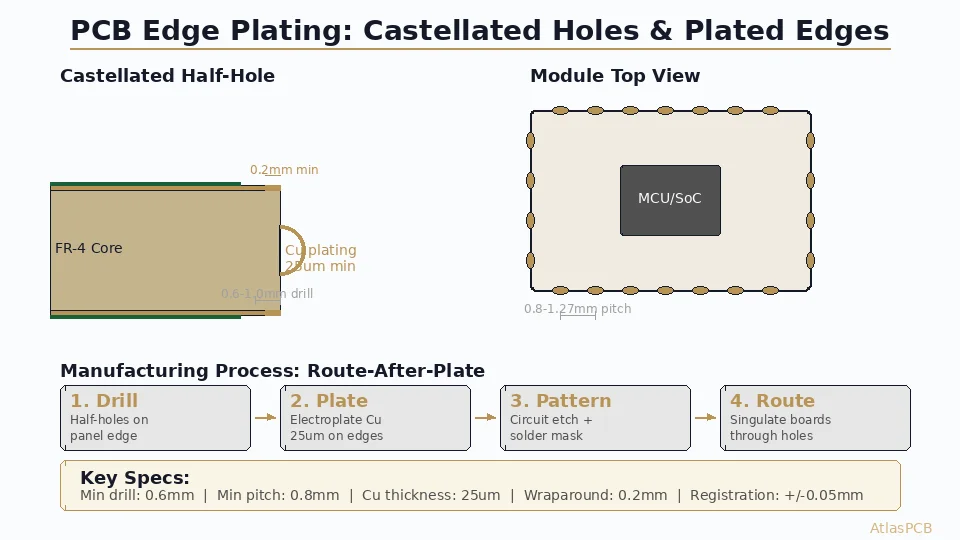 How to Specify PCB Edge Plating: Fab Drawing Requirements and DFM Rules
