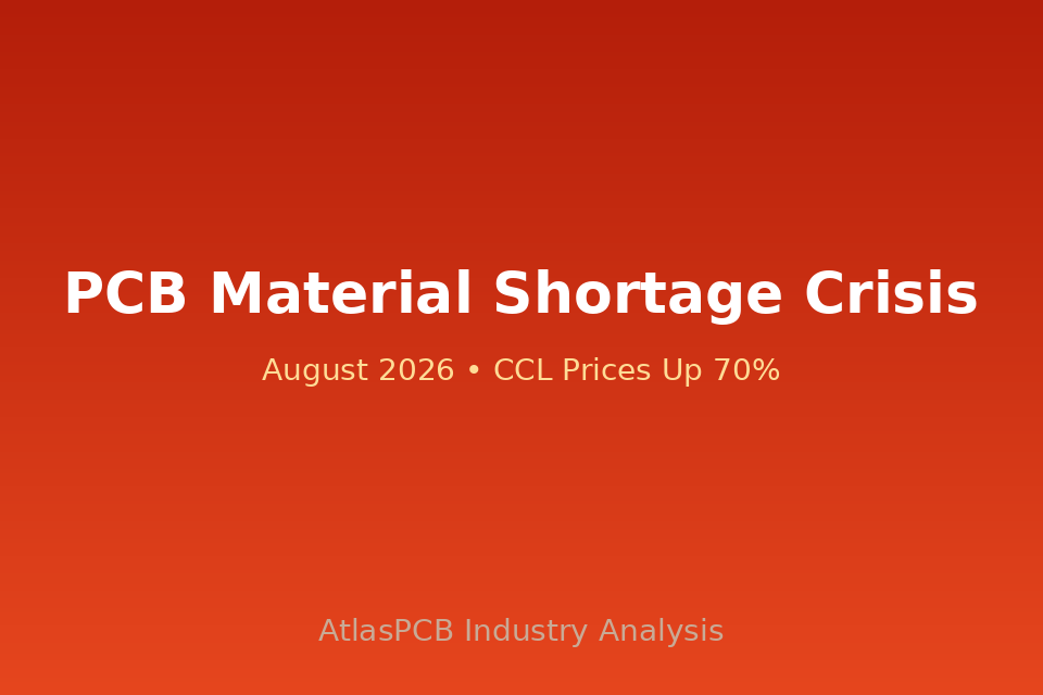 PCB Raw Material Crisis Deepens: CCL Prices Up 70%, Lead Times Triple as AI Demand and Resin Shortage Collide