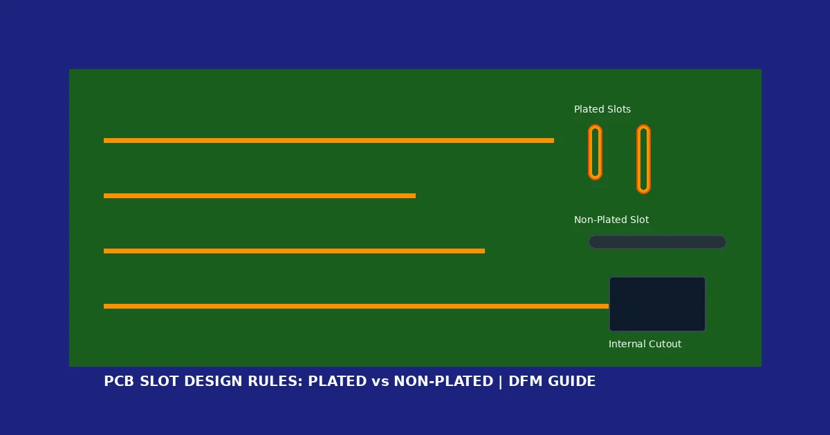 PCB Slot Design Rules: Plated vs Non-Plated Slots, Internal Cutouts, and Routed Feature DFM Guide