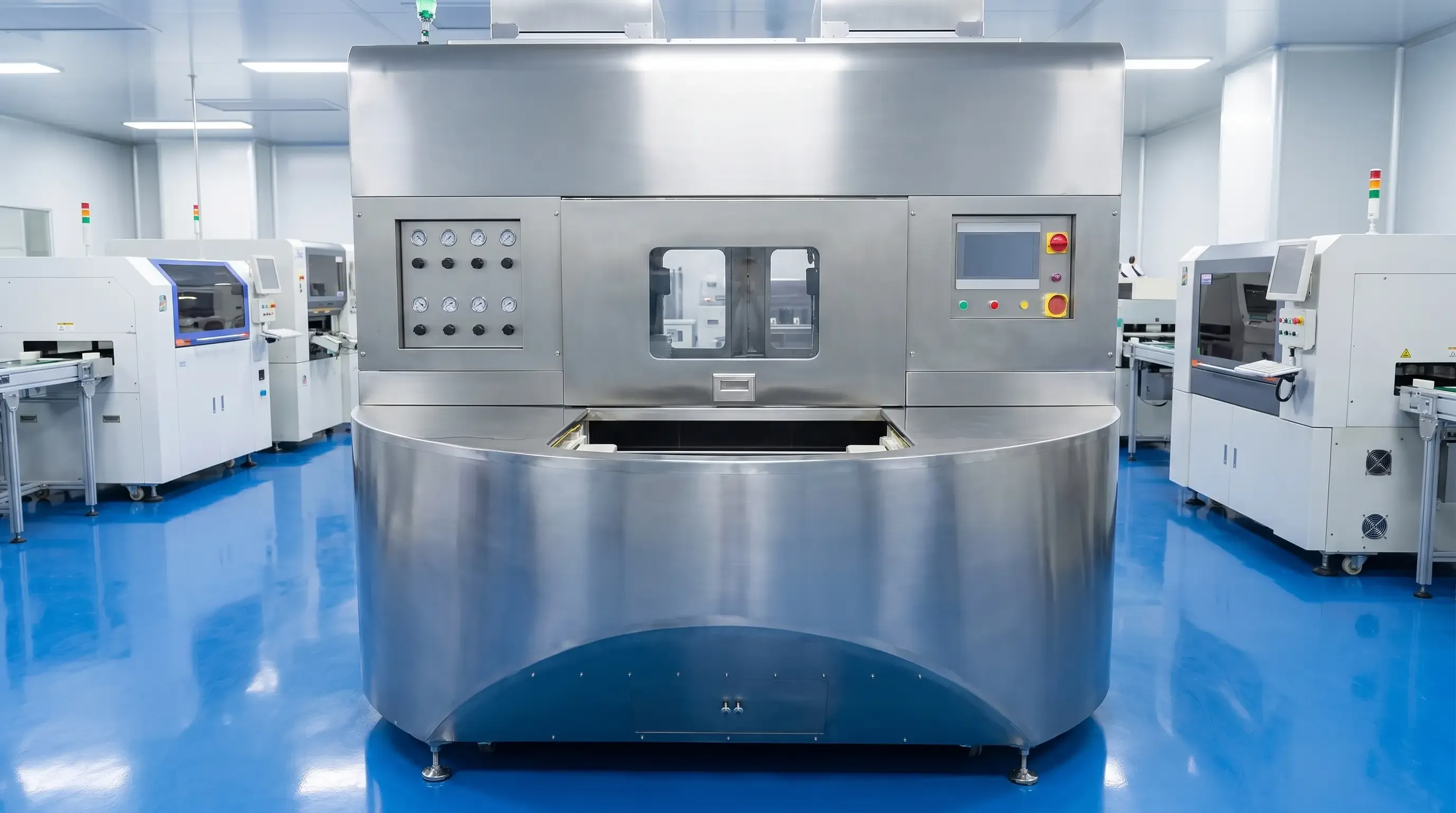 Automated solder mask spray coating line for PCB surface protection